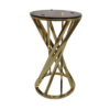 Glass top side table gold (Small)