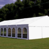 Frame Tent – 7m x 12m (White with Clear Windows)