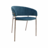 Velvet Occasional Chair with Gold Metal Legs